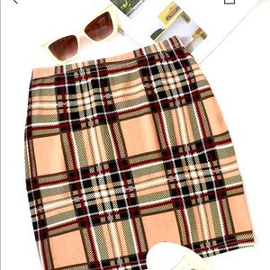 Plaid Mini Bodycon Skirt